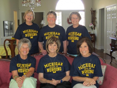 Back row, L-R – Muriel Rutila Kelley, Janet Swanson Malinowski, Linda Underhill Pibbles, Fro