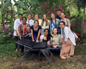 The MHEAL group with the portable exam table