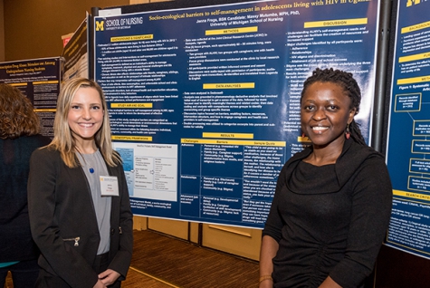 The poster of Honors student Jenna Frega and Assistant Professor Massy Mutumba shows one of many student/faculty collaborations