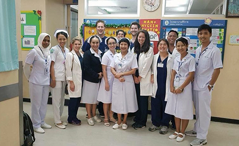 Matsumoto and a UMSN group during a clinical immersion in Thailand