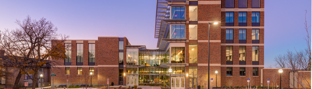 426 North Ingalls Building at dusk