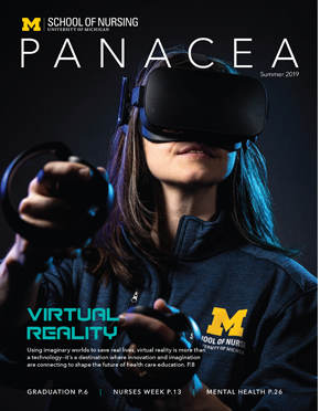 Magazine cover with girl in virtual reality glasses