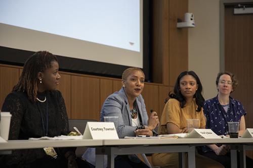 Fladger (2nd from right) was recently a panelist for a UMSN event focused on decreasing maternal mortality