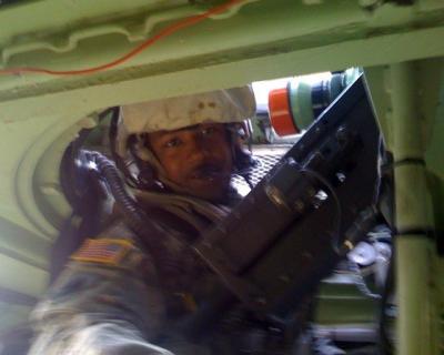 Thompson on patrol in Iraq